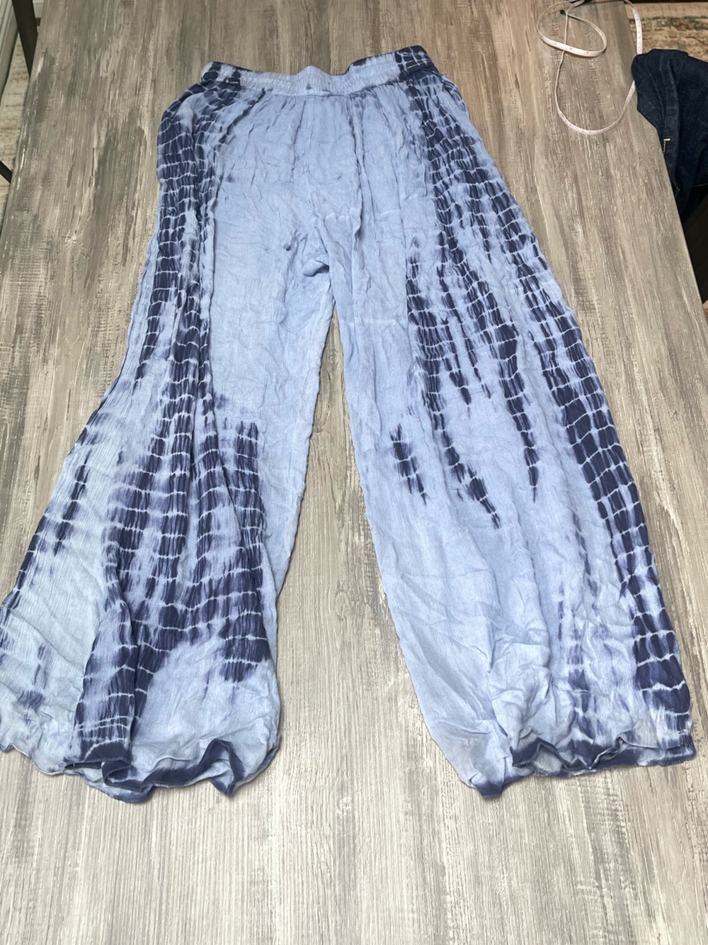 Light Blue & Navy Tie-Dye Harem Pants